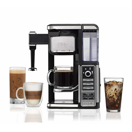 Ninja Single-Serve, Pod-Free Coffee Maker Bar with Hot and Iced Coffee, Auto-iQ, Built-In Milk Frother, 5 Brew Styles, and Water Reservoir (CF111) (Certified (Best Way To Make Iced Coffee From Hot Coffee)
