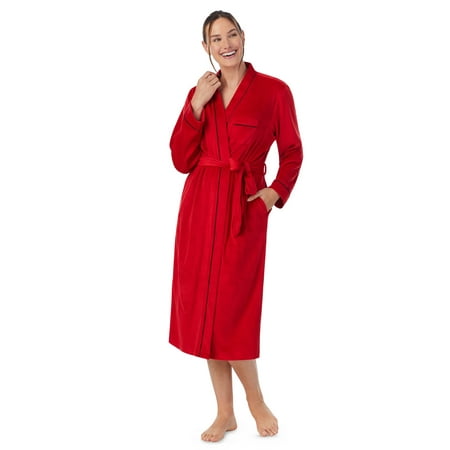 

Aria Women’s Knit Stretch Velour Long Sleeve Wrap Sleepwear Robe With Pockets Sizes S-5X