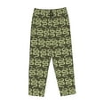 thumbnail image 4 of Naloa Green Snake Print Women’s Ultra-Soft Comfy Pajama Lounge Pants with Pockets & Drawstring, 4 of 8