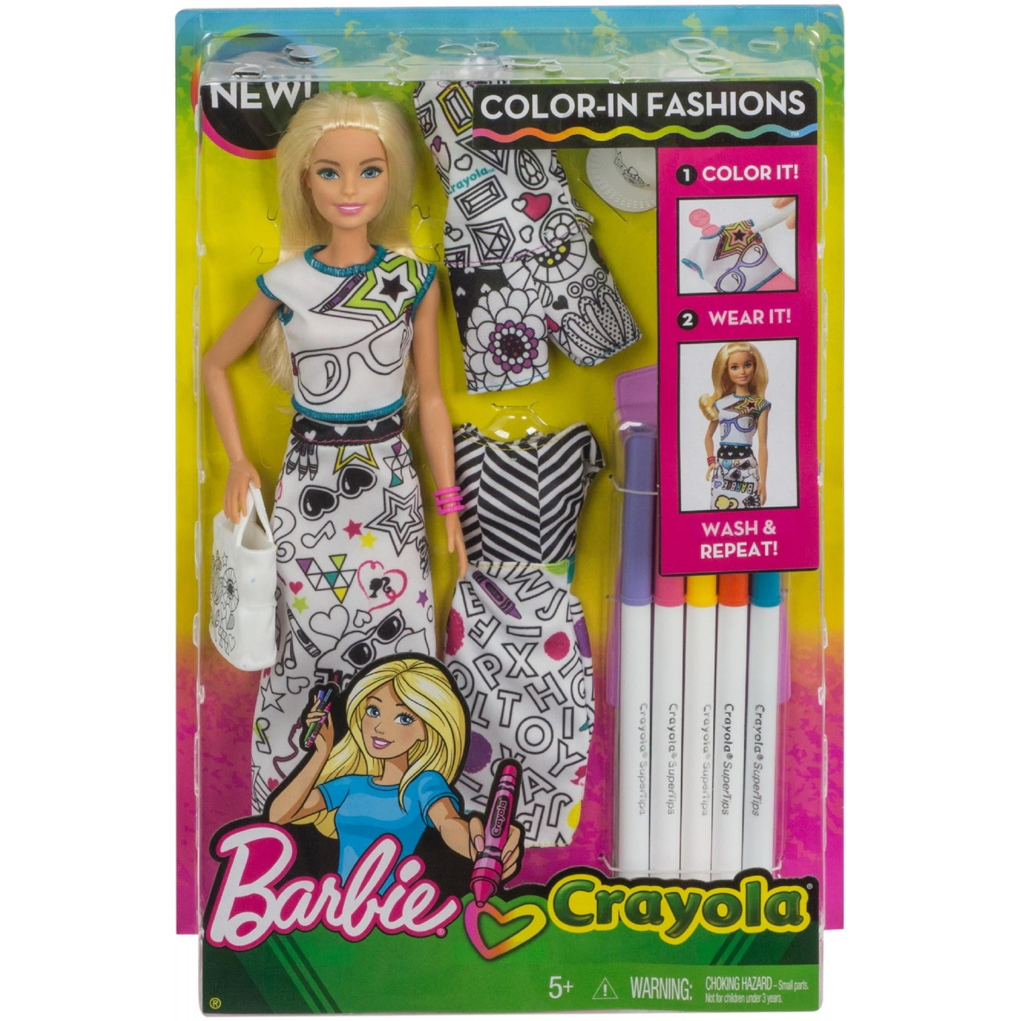Barbie Crayola Color-in Fashions Doll 