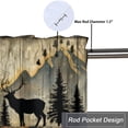 thumbnail image 5 of Forest Bear Window Curtains Valances Rustic Wooden Board Wild Animal Camping Country Nature Rod Pocket Valances for Bedroom Living Room Dining Room 54 by 18 in, 1 Panel, 5 of 6