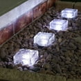 thumbnail image 2 of LINLIN 4-Pack Solar Glass Brick Lights, Ice Cube Lights Solar Landscape Light Buried LED Frost Glass Path Lights for Garden, Outdoor Decoration Waterproof, 2 of 9