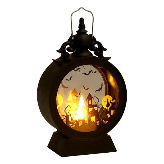 Halloween Decor Inside Halloween Decorative Lantern With Witch And Haunted House Scene For Indoor And Outdoor Holiday Party Decor Battery Powered Lighting