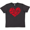 thumbnail image 3 of Inktastic All You Need is Love Red Heart Shape Youth T-Shirt, 3 of 5