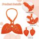 thumbnail image 4 of 2 alzapaños ajustables de madera natural con cuentas para cortina, con hojas dobles, estilo bohemio, color naranja, de algodón tejido a mano., 4 of 6