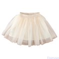 thumbnail image 2 of Fozruso Girls Ballet Tutu Skirt, Summer Elastic Waist Girls' Mini Skirt Princess Party Tulle Skirts for Kids(Beige), 2 of 7