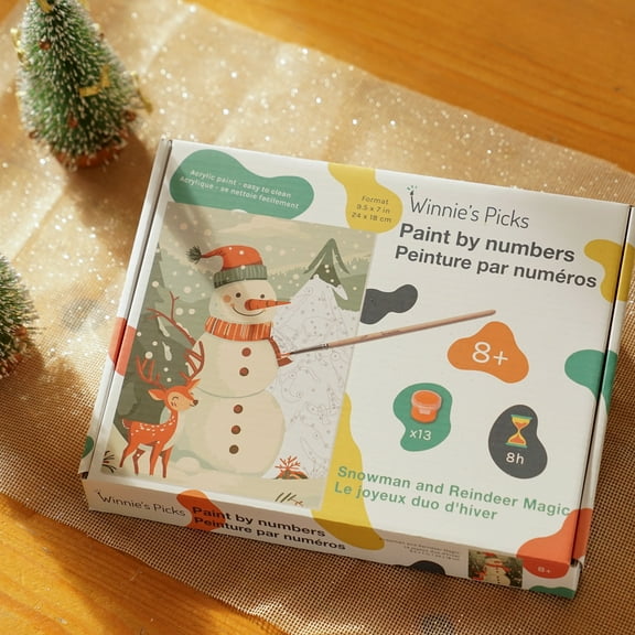 Snowman and Reindeer Magic - Kids' Paint by Numbers Craft Kit