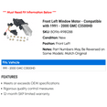 thumbnail image 2 of Front Left Window Motor - Compatible with 1991 - 2000 GMC C3500HD 1992 1993 1994 1995 1996 1997 1998 1999, 2 of 2