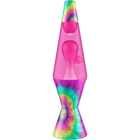 14.5-Inch Tie Dye Pink Spiral Lava Lamp