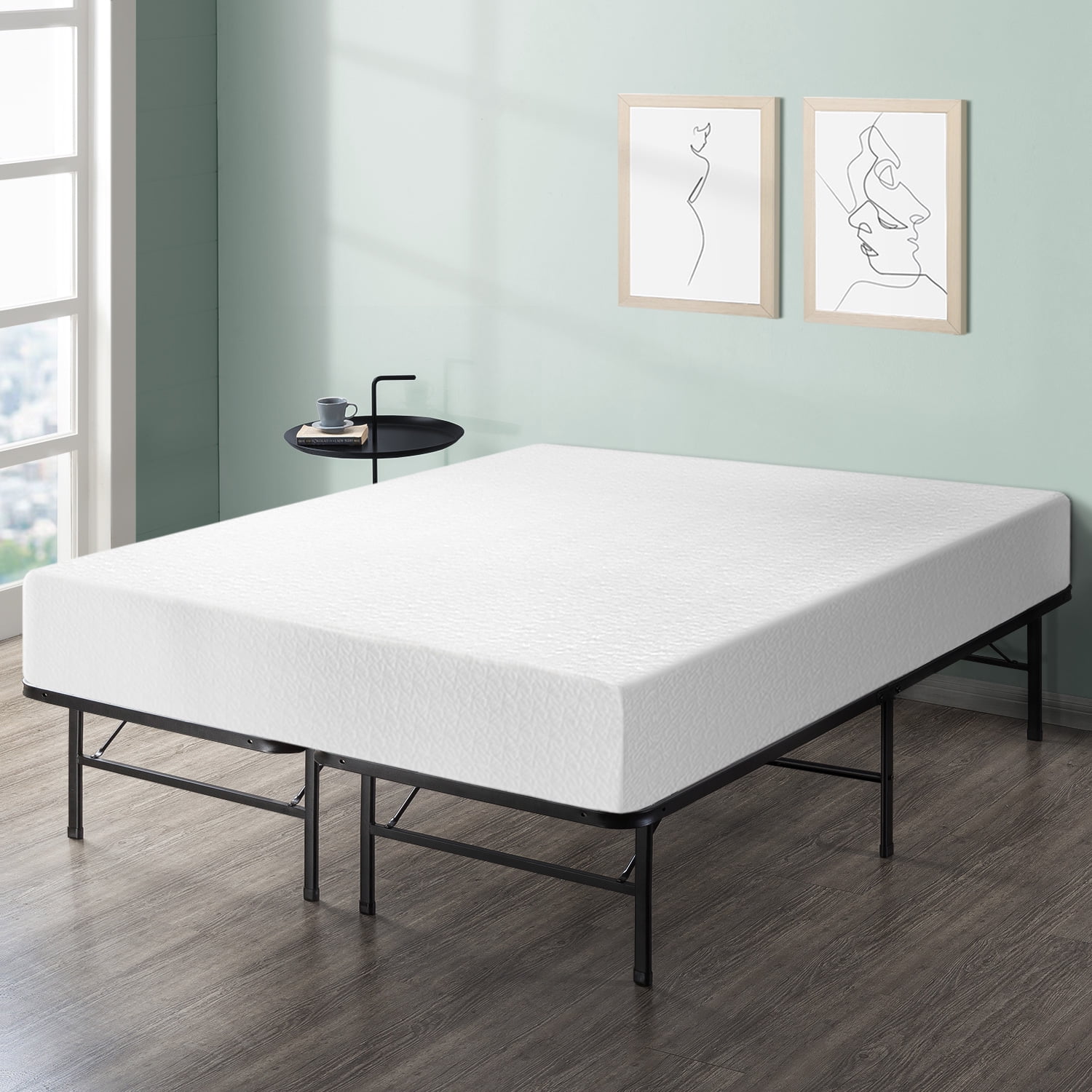 Best Mattress 12 Inch Memory Foam And Innovated Platform Metal Bed Frame Set
