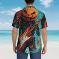 thumbnail image 5 of Hawaiian Shirt for Men, Halloween Rocking Pumpkin Summer Shirts for Men, Mens Button Down Short Sleeve Shirt, 5 of 7