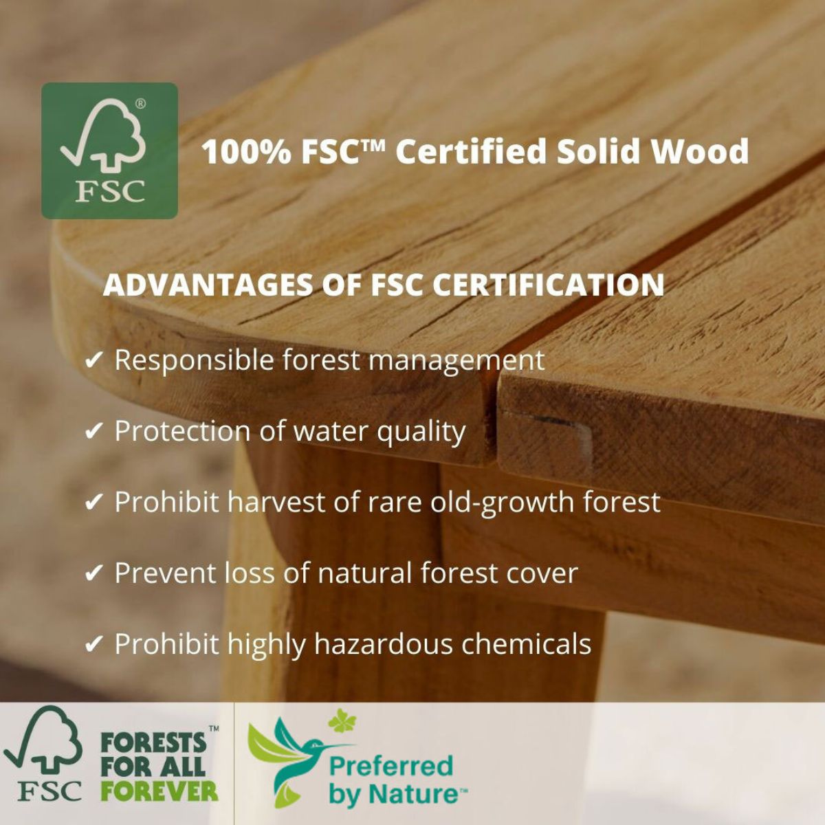 Amazonia Bolonia 4-piece, Recycled Resin & 100% FSC Certified Wood, Outdoor Patio Chair Set