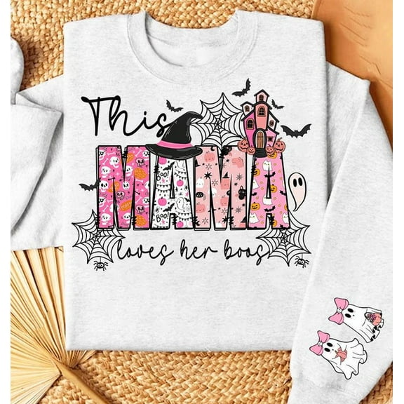 This Mama Loves Her Boos Sweatshirt, Halloween Ghosts Mama Pullover, Spooky Fall Sweatshirt, Cute Kids Boo