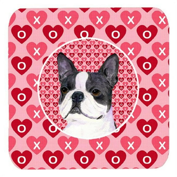 Boston Terrier Foam Coasters - Set 4, 3.5 x 3.5 In.