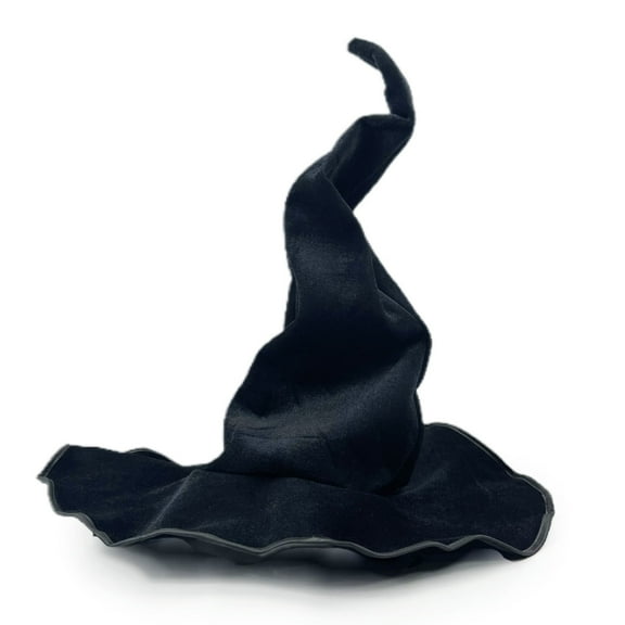 Bpyeka Halloween Witch Hat Festival Party Black Velvet Wizard Hat Fold Styling Available Twisted Hat Cosplay Costume