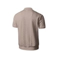 thumbnail image 4 of FRSASU Men's Polo Shirt Short Sleeve Jacquard Business Casual Breathable Casual Summer Tops Khaki, 4 of 7