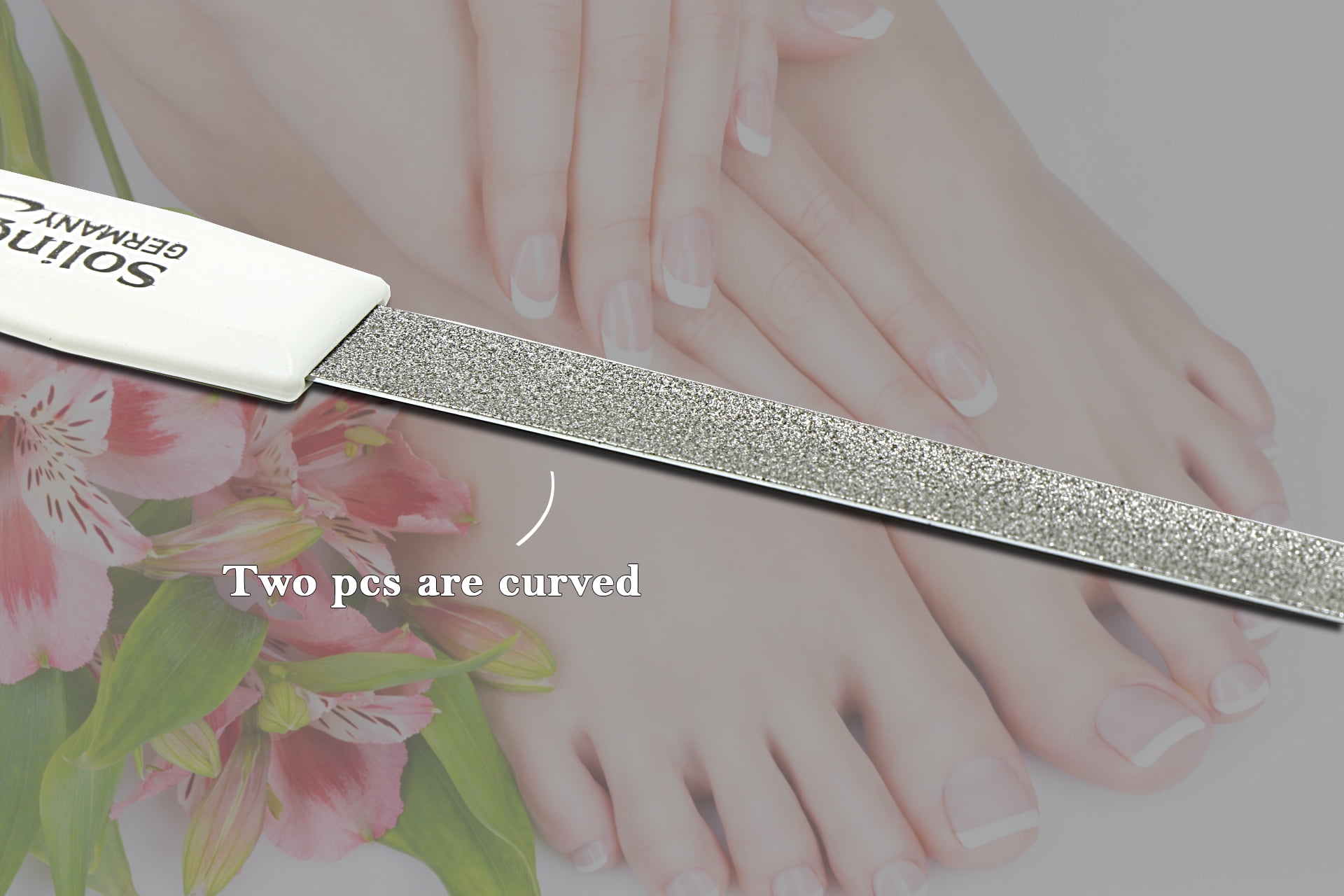 SMI 10 Pcs Solingen Germany Sapphire Nail File Set + 2 Curved File - Fine and Coarse Nail Files - Double Sided Professional Manicure Pedicure Kit Best Nail File for Fingernail Toenail Care