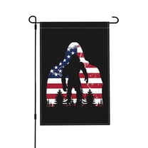 TEQUAN Big Foot American Flag Garden Flags, 18 x 12 inch Double Sided Linen Outdoor Flag for Holiday Farmhouse Yard Home Decor