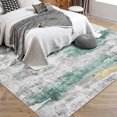 thumbnail image 7 of RONSHIN Area Rugs Washable Carpets 1150Gsm 350Gsm Velvet Heavy Pearl Velvet Washed Back Folding Printed Carpet Abstract-Lan Yi Yellow-green hue 9*12ft, 7 of 7