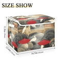 thumbnail image 3 of Modern Japanese Style Large Storage Bins with Linen Collapsible Lid Storage Box 16.7 x 12.6 x 11.8in, 3 of 7