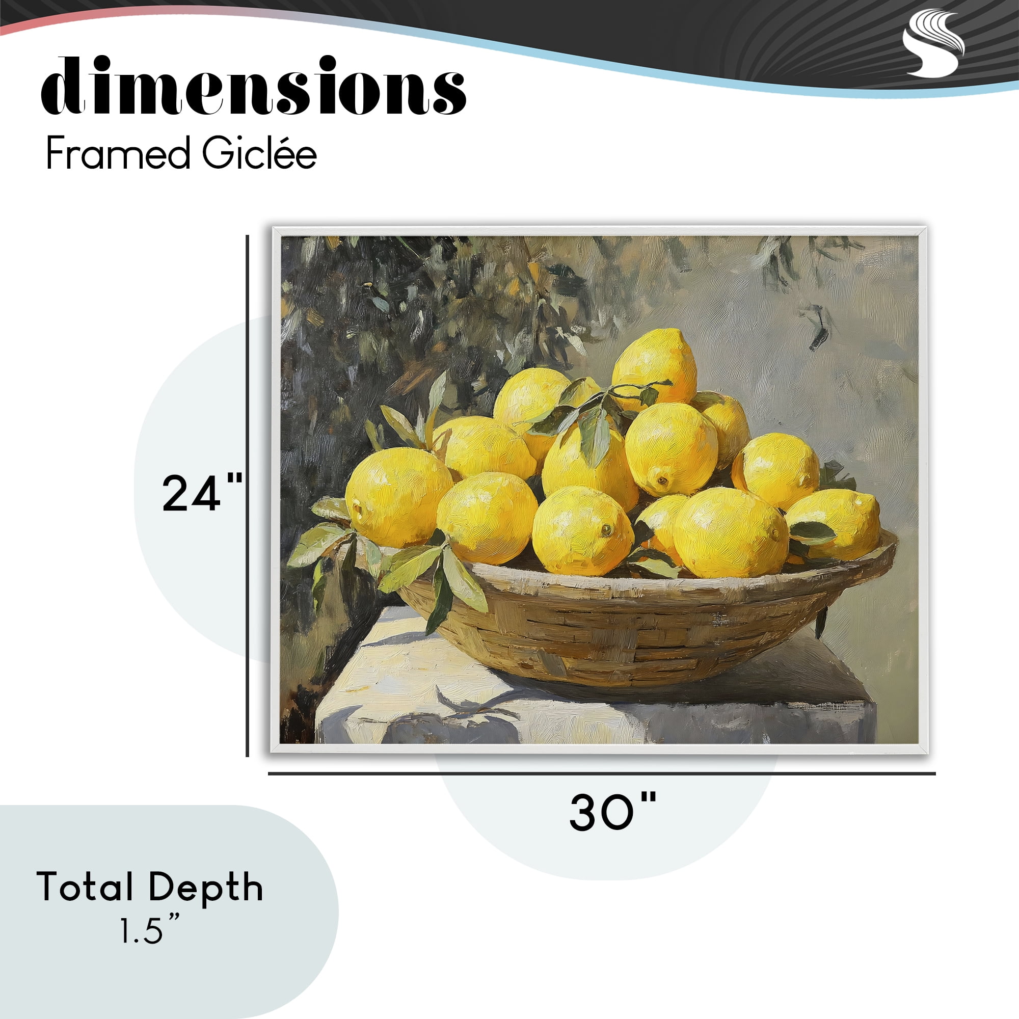 Stupell Industries Basket of Lemons in Sunlight White Framed Giclee Art, design by Creative Studio