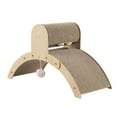 thumbnail image 2 of Rascador de cartón para gatos, almohadilla para rascar, puente de arco, resistente, ahorro de espacio, accesorios, versátil, respetuoso con el medio Marrón Talla L Yinane Almohadilla para rascar gatos, 2 of 8