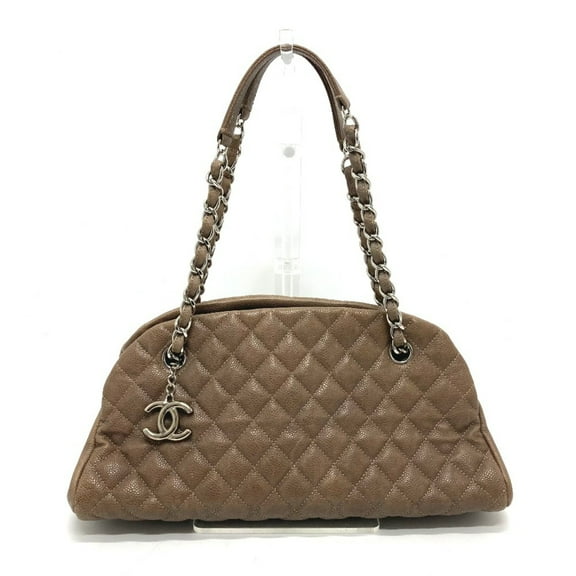Pre-Owned CHANEL CC Coco Mark Mademoiselle Bowling Chain Shoulder Bag in Caviar... (Good)