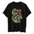 thumbnail image 5 of Njoeus Summer Tops for Women 2024 Oversized Tshirts for Women Flower Graphic Shirt for Women Cute Floral Printed Short Sleeve Summer Tops Ladies Vintage Tees Teen Girls Casual T Shirt S-Xxl Womens Sum, 5 of 5