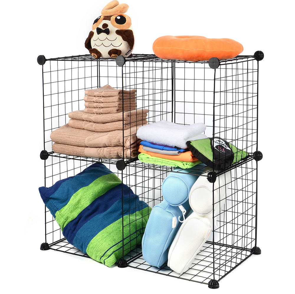 Wire Cube Storage Cube Shelves, 4 Cube Shelves Organizer DIY Closet
