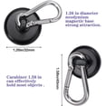 thumbnail image 2 of Xiangyi Magnetic Hooks,100LBS Strong Heavy Duty Neodymium Magnet Hooks with Swivel Carabiner Hook,Great for Your Kitchen,Refrigerator and Other Magnetic Surfaces(4 Pack), Silvery, 2 of 16