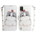 thumbnail image 2 of Case for Nokia C21 Plus Cover Magnetic 3D Pattern Wallet Flip Case With Strap - Cat, 2 of 5