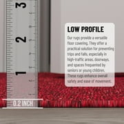 Ottomanson Non-Slip Hallway Runner Rug 1'10 x 6' Stain-Resistant Low Pile Carpet for Kitchen, Red