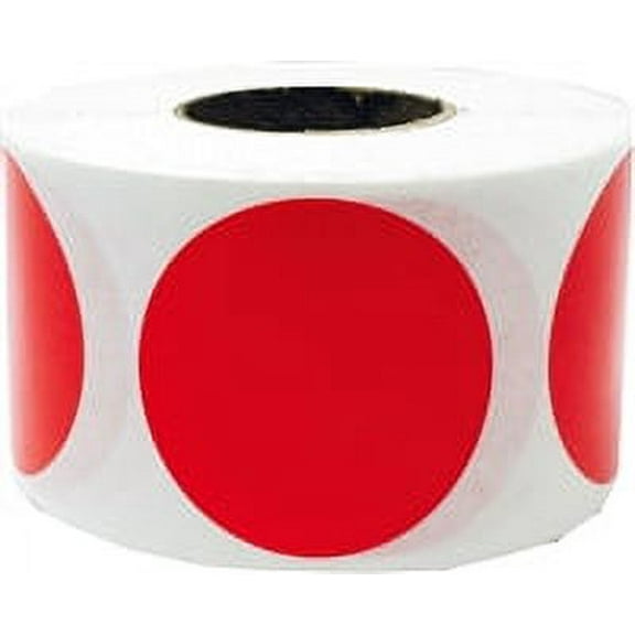 Red Circle Color Dot Stickers | 1.25" Inches Round | 500 Pack
