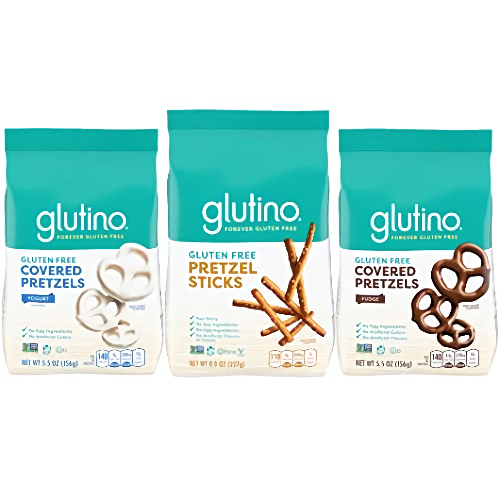 Gluten Free Pretzel Variety Pack by Glutino | Sticks, Fudge, & Yogurt Covered | Pack of 3