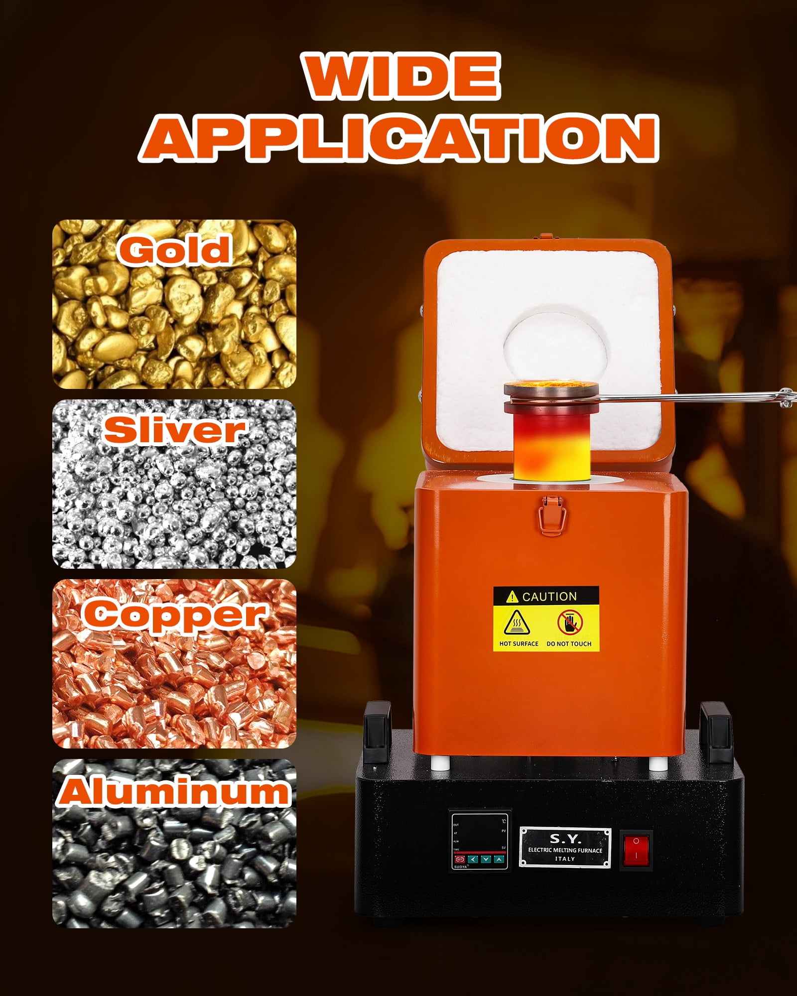 Huisuilinss 3KG Melting Kit TGF3000,1400W 2000F Digital Electric Melting Kit with Graphite Crucible,Smelting Gold Silver Copper Aluminum Metal Recycle Smelting Casting Tool