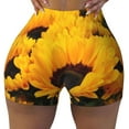 thumbnail image 2 of Uemuo Flower Bush Sunflower Pattern Women Workout Impact Shorts Scrunch Butt Lifting Gym Shorts Seamless Booty Biker Shorts-Small, 2 of 8