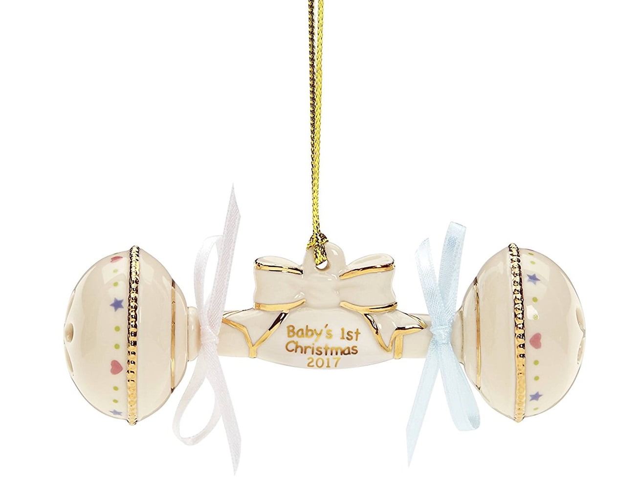 2017 Lenox Baby's First Christmas Rattle Porcelain Christmas Ornament