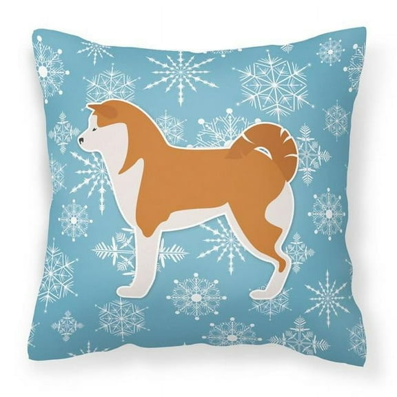Winter Snowflake Akita Fabric Decorative Pillow