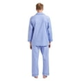 thumbnail image 4 of GLOBAL Men's Pajamas Sets 100% Cotton Flannel Sleepwear Long-Sleeve Top & Bottom Loungewear Sky Blue Lattice XXL, 4 of 6