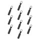 thumbnail image 1 of 10 Uds. de cabezales de cremallera extraíbles, accesorios de costura DIY, fijador de mango de repuesto, tiradores de cremallera, chaquetas vaqueras, b Negro Hugo Tiradores de cremallera, 1 of 10