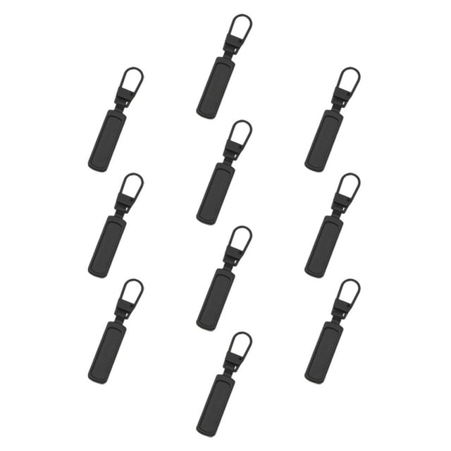 GUOOL 10pcs Metal Zipper Heads Replacement Repair Sewing Accessories Fixing Handle Black