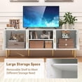 thumbnail image 6 of HLR TV Stand for 65/70/75 inch TV, Entertainment Center with Storage Cabinets and Embossed Pattern Doors, Mid Century Modern Media TV Console Table for Living Room Bedroom, 6 of 6