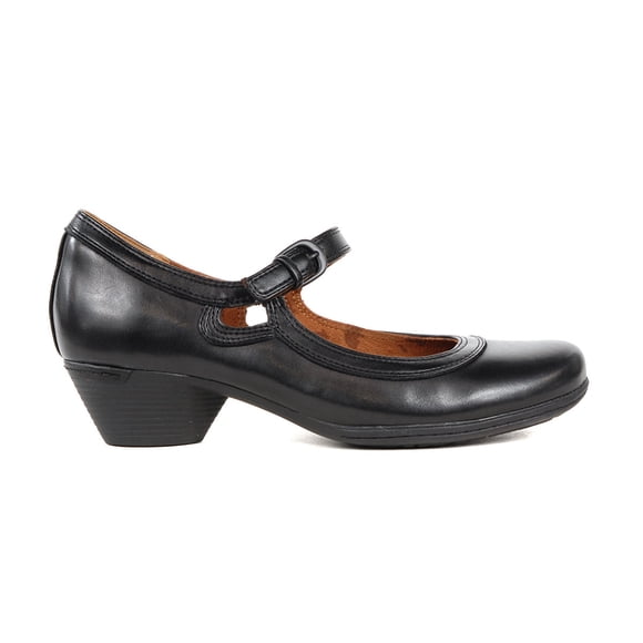 Cobb Hill Women's Laurel MJ Black leather Heeled Slip-On Shoes CJ3170<span> - </span>8.5