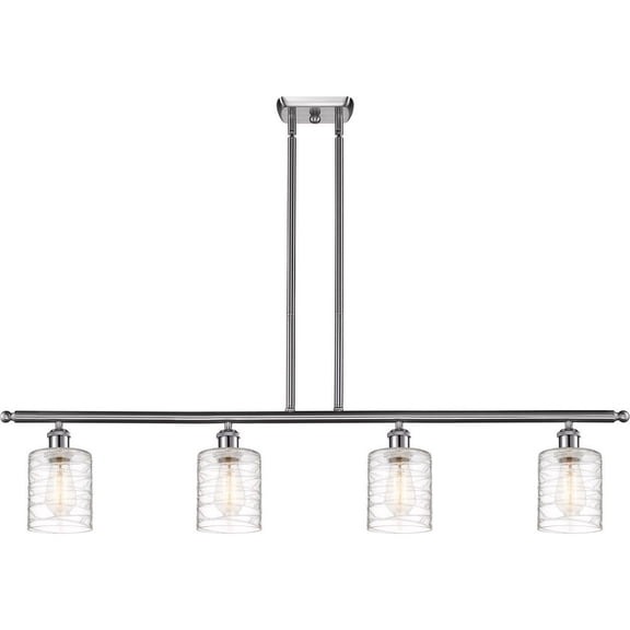516-4I-SN-G1113 Innovations Lighting Cobbleskill - 4 Light Island In Art Nouveau Style-10 Inches Tall and 48 Inches Wide-Brushed Satin Nickel