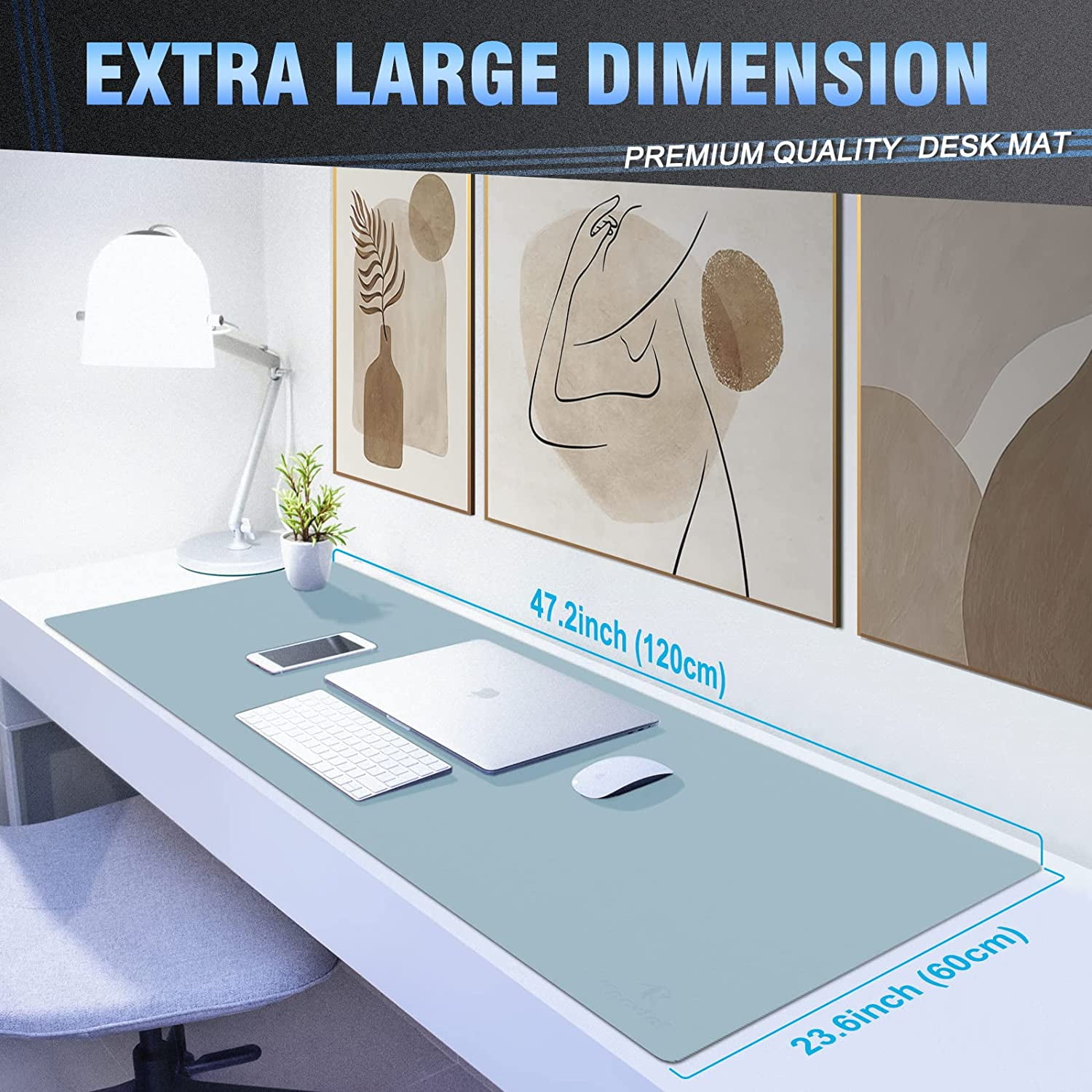 Extra Large Desk Mat Work 35 x 15.7 Office Décor for Women - Butterfly