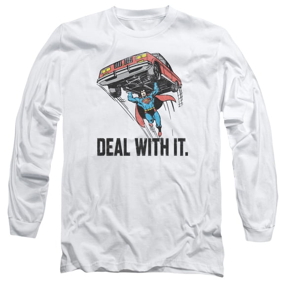 Trevco DCO913-AL-4 DCO & Deal with It Adult 18-1 Long Sleeve T-Shirt, White - Extra Large