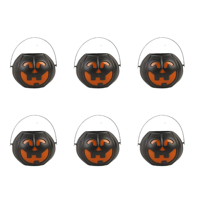 Halloween Candy Jars, Set of 6 Plastic Treat Containers for Party Table, Spooky Decorative Candy Holders for Halloween Decorations and Festive Party Favors