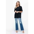 thumbnail image 3 of Raw Hem Distressed High Rise Bootcut Jeans, 3 of 11