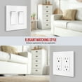 thumbnail image 2 of ENERLITES SI8832-W-STICKER Screwless Decorator Wall Plates Child Safe Outlet Covers, Size 2-Gang 4.68" H x 4.73” L, Unbreakable Polycarbonate Thermoplastic, SI8832-W, Glossy, White, 2 of 4