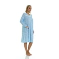 thumbnail image 3 of JEFFRICO Womens Long Sleeve Nightgowns Front Side Pocket Sleepwear Soft Pajama Dress Nightshirts Plus Size, 3 of 8